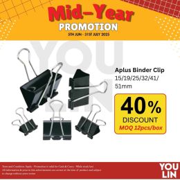 APLUS BC-0025 25mm Binder Clip 12pc/box
