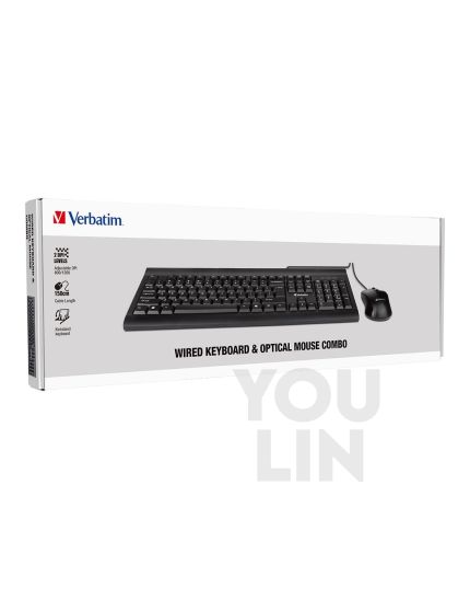 Verbatim 66630 Wired Keyboard & Mouse Combo