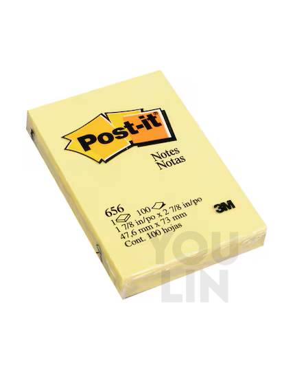 3M 656 (2'' x 3'') Yellow Post It Notes / Sticky Notes