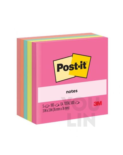 3M 654-5AN (3" x 3" x 5PAD) Post it Note Poptimistic Collection