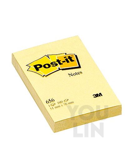 3M 656E (1.81'' x 3'') Yellow Post It Note / Sticky Notes (Promo)