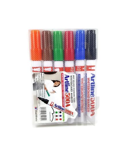 Artline 500A Whiteboard Marker Pen 2.0mm 6 Colour