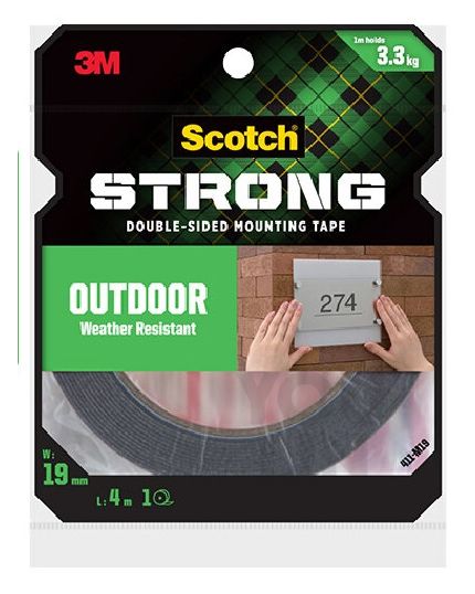 SCOTCH 411-M19 MOUNTING TAPE - OUTDOOR 19MM X 4M
