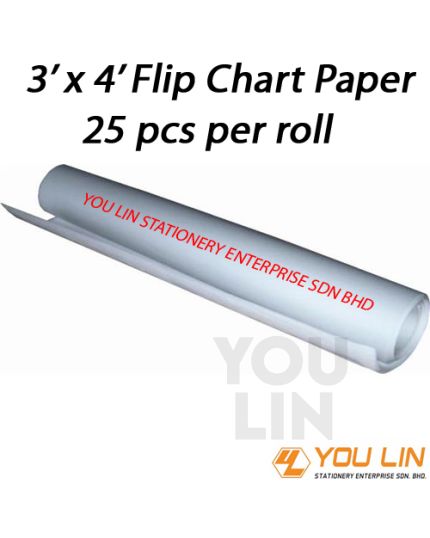 Flip Chart Paper 3'' x 4'' - 25pc/Roll