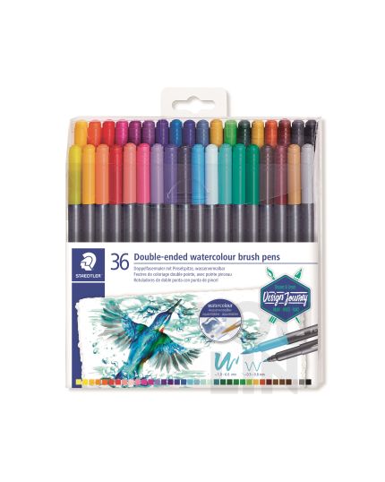 STAEDTLER 3001 TB36 02 Double-Ended Watercolour Brush Pen - 36colours