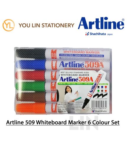 Artline 509A Whiteboard Marker Pen 2.0-5.0mm 6 Colour