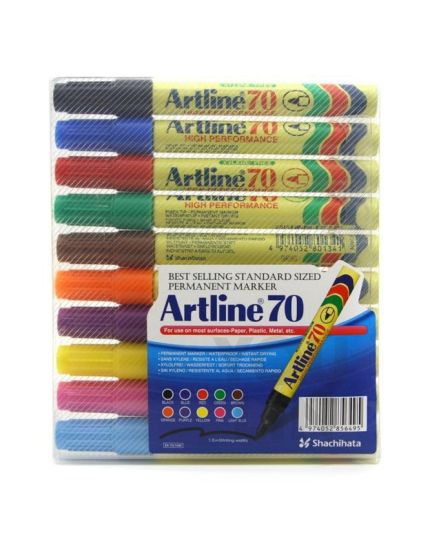 Artline 70 Permanent Marker Pen 1.5mm 10 Colour