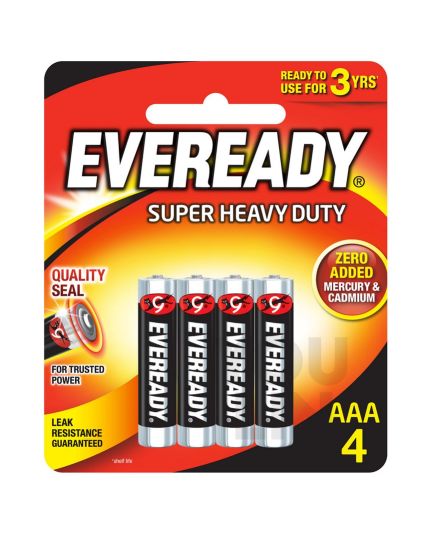 Eveready 1212BP4 AAA Super Heavy Duty Battery 4pc Card