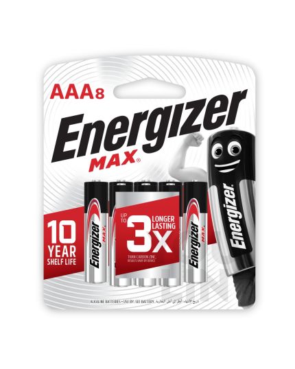 Energizer E92BP8G AAA Battery 8pc Card