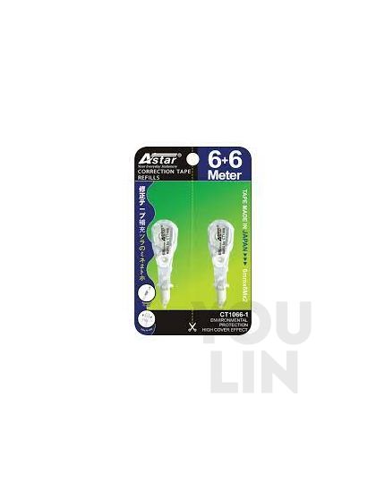 Astar CT-1066-1 Correction Tape Refill 6M X 6MM X2PCS