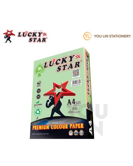 Luckystar CS195 A4 80gm Color Paper 450'S - Light Mix