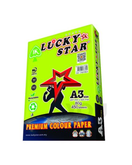 Luckystar CS321 A3 80gm Color Paper 450'S - Cyber Green