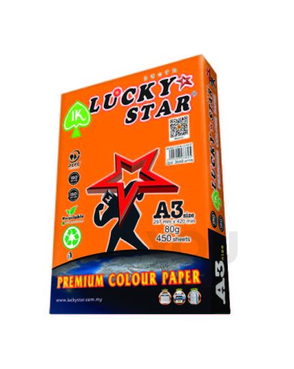 Luckystar CS240 A3 80gm Color Paper 450'S - Saffron
