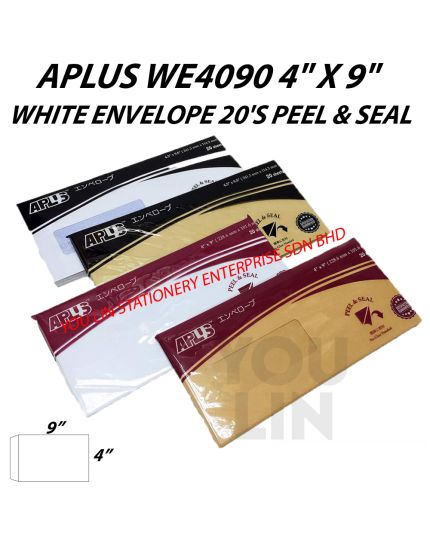 APLUS WE4090 4" X 9" White Envelope 20'S (P&S)
