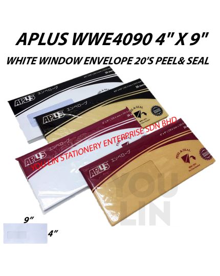 APLUS WWE4090 4" X 9" White Window Envelope 20'S (P&S)