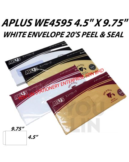 APLUS WE4595 4.5" X 9.75" White Envelope 20'S (P&S)