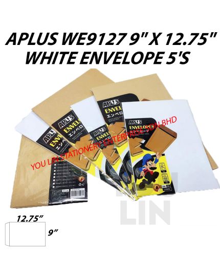 APLUS WE9127 9" X 12.75" White Envelope 5'S