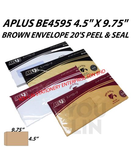 APLUS BE4595 4.5" X 9.75" Brown Envelope 20'S (P&S)