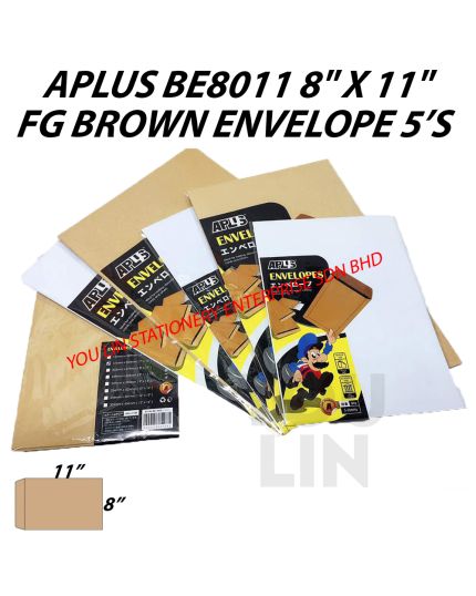 APLUS BE8011 8" X 11" FG Brown Envelope 5'S