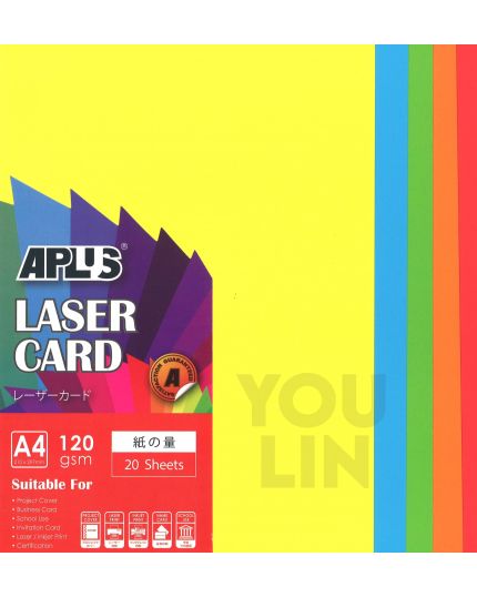 APLUS A4 120gm Laser Card 20'S - Dark Mix