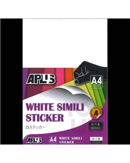 APLUS A4 White Simili Sticker 100'S