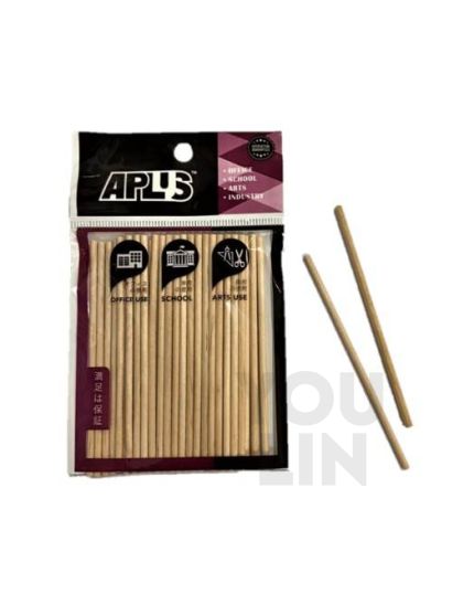 APLUS Round Wood Stick 10cm 40pcs - Plain