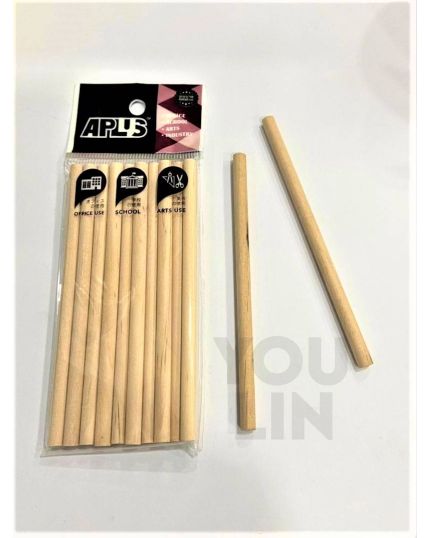 APLUS Round Wood Stick 12cm 10pcs - Plain