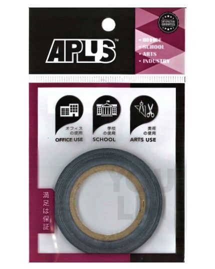 APLUS 3MM X 33Y Whiteboard Line Tape - Black