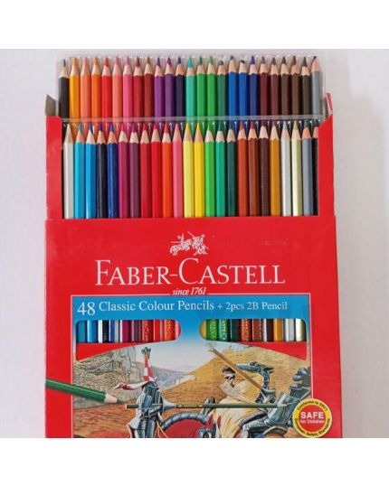 Faber Castell 115887 48L Classic Colour Pencil+2PC Tri-Grip 2B