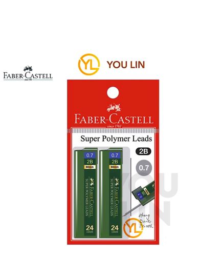 Faber Castell 124733 0.7MM 2B Super Polymer Leads 2XPB