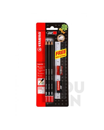 STABILO Micro 288-BL6 2B Pencil W/Era & Sharp