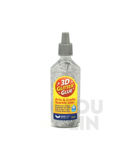 Unicorn UGG-35GS 35g 3D Glitter Glue - Silver