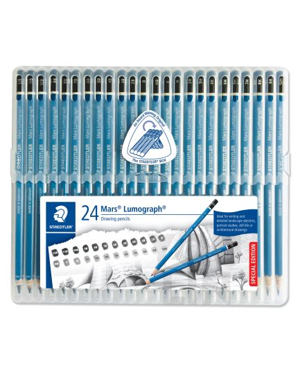 STAEDTLER 100 TB24 Mars Lumograph Pencil Box of 24 Degrees