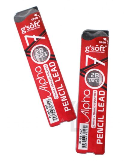 G'Soft PL-A07-2 0.7MM 2B Pencil Lead X2 In Opp Bag