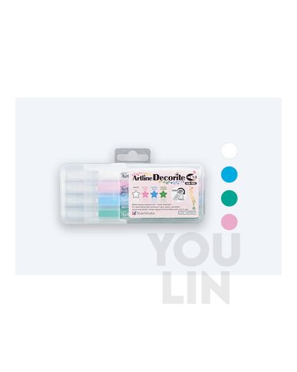 Artline EDF-1/4PSH1 Decorite Marker Pen 1.0mm 4 Colour (Pastel)