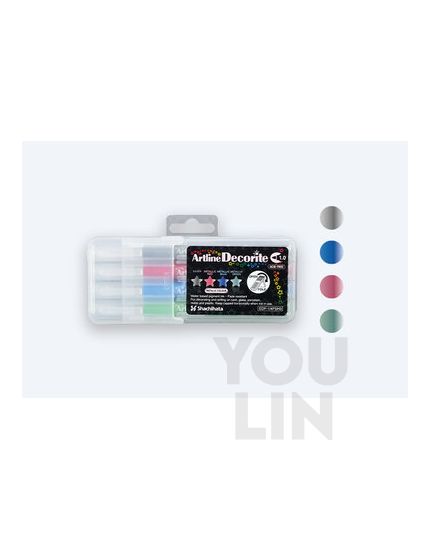 Artline EDF-1/4PSH3 Decorite Marker Pen 1.0mm 4 Colour (Metallic)