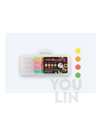 Artline EDF-1/4PSH4 Decorite Marker Pen 1.0mm 4 Colour (Neon)