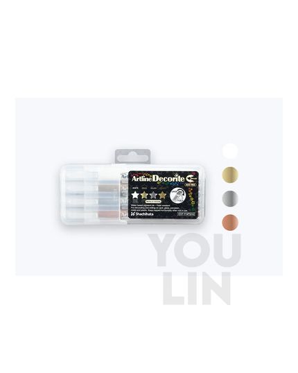 Artline EDF-F/4PSH2 Decorite Brush Pen 4 Metallic Colour