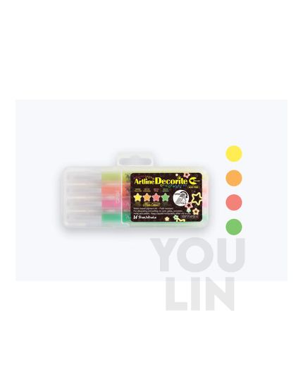 Artline EDF-F/4PSH4 Decorite Brush Pen 4 Colour (Neon)