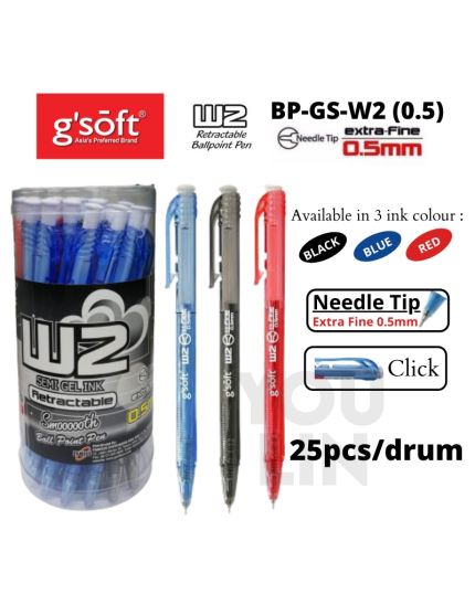 G'Soft W2 0.5MM Retract Ball Pen