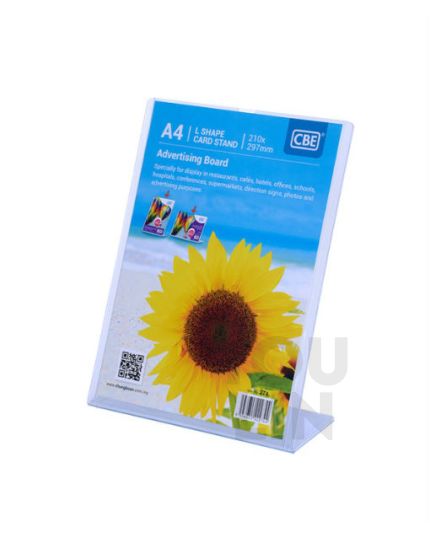 CBE 274 A4 L Shape Acrylic Card Stand / Brochure Stand