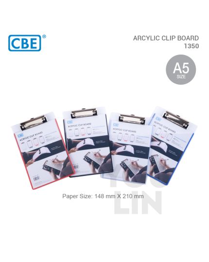 CBE 1350 A5 Acrylic Clip Board