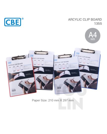 CBE 1355 A4 Acrylic Clip Board
