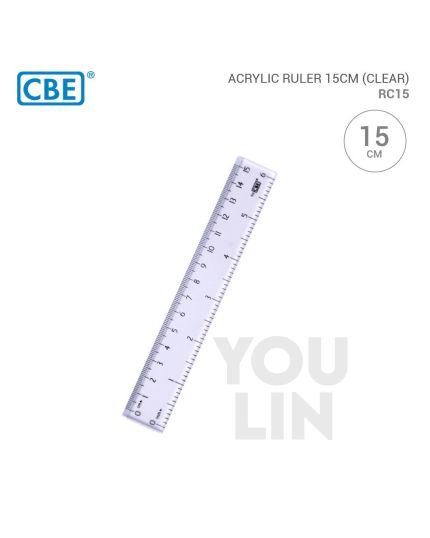 CBE RC15 Acrylic Ruler 15CM - Clear