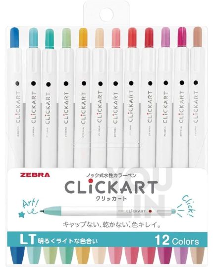 Zebra WYSS22 Clickart Marker 12 Color Set - Light Color