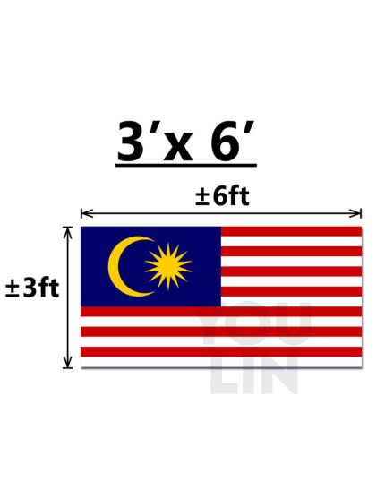 MALAYSIA FLAG - 3' X 6' (POLYMESH)