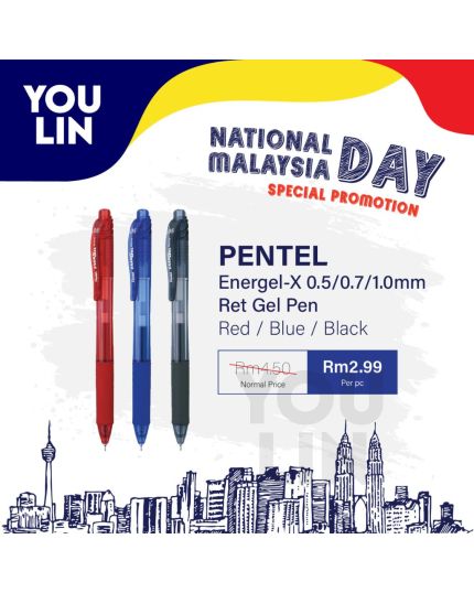 Pentel Energel-X Ret Gel Pen 1.0mm