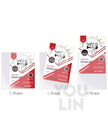 PVC A4 L/C/U-Shape Clear Folder 24pc/pkt