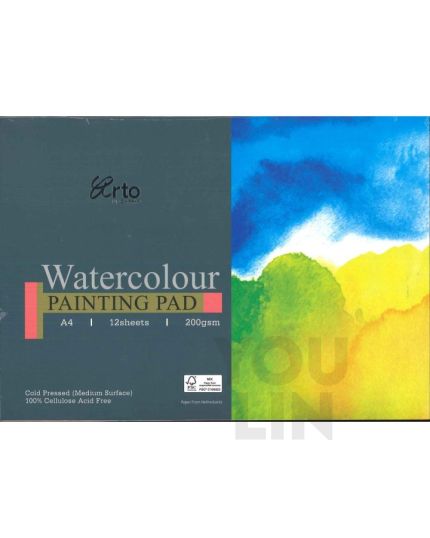 Arto CR36259 A4 200GSM Watercolour Paper 12'S