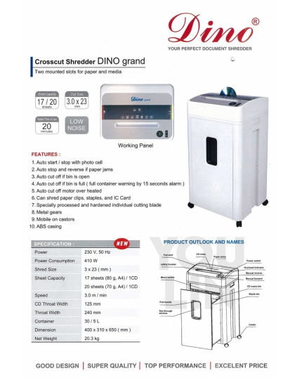 Dino Paper Shredder Super Grand